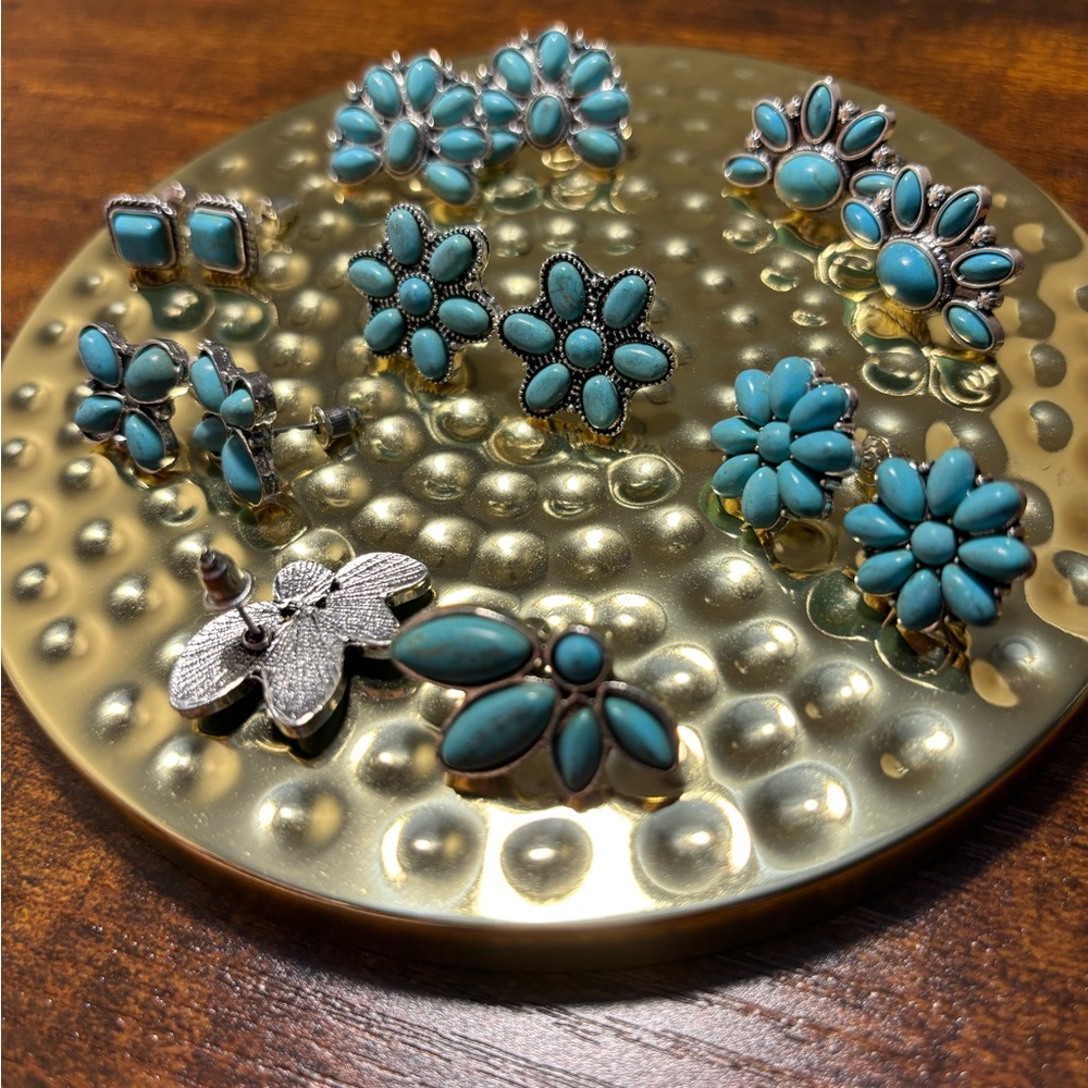 Set of 7 turquoise earrings - Picture 3 of 3